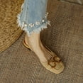 thumbnail image 4 of huanledash Women Sandals Cover Toes Lower Heel Ring Decor Woman Sandals Elegant Office Shoes for Daily Wear, 4 of 8