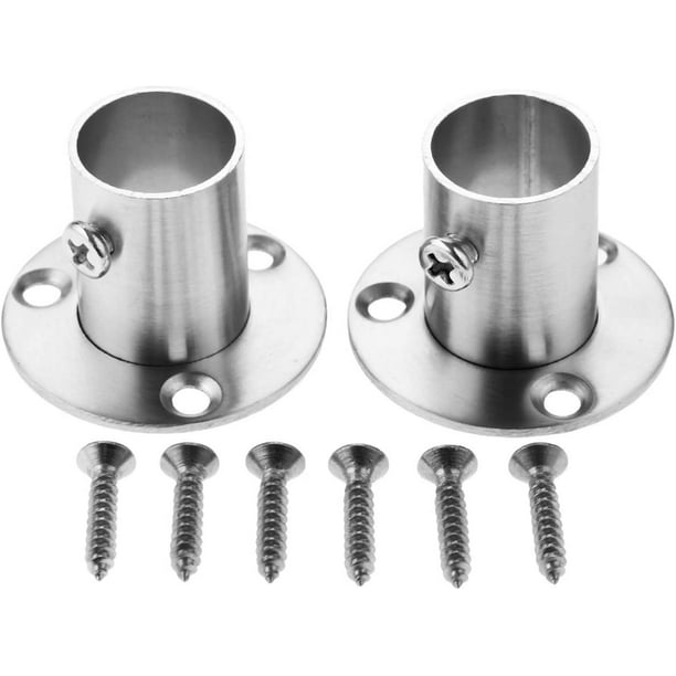 Set of 2 Stainless Steel Closet Rod Brackets with Flange, Walmart.ca