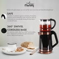 thumbnail image 2 of Any Morning Electric Turkish Teapot, 2L Stainless Steel Tea Maker with Glass Infuser, LED Light, 2 of 7