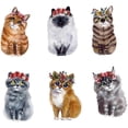 thumbnail image 1 of 6pcs Home Window Clings Anti-Collision Window Clings Cat Design Window Decals, 1 of 3