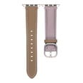 thumbnail image 3 of Slim Leather Band Compatible with Apple Watch 42/44/45/46/49mm,for Women Men,Quadrate&Round Arc Buckle Deaign,Lychee Leather Adjustable Classic Watch Band Strap Bracelet,Purplekhaki, 3 of 7