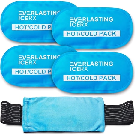Everlasting Ice RX Hot and Cold Gel Ice Pack Wraps Reusable Ice Packs for Pain Relief, 4-Pack