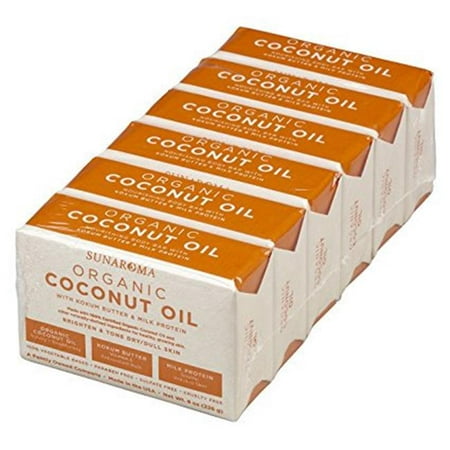 Sunaroma 3269817 8.5 oz Organic Coconut Oil Soap - Pack of