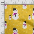 thumbnail image 2 of oneOone Cotton Poplin Yellow Fabric Merry Christmas Sewing Material Print Fabric By The Yard 56 Inch Wide, 2 of 6