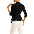 thumbnail image 3 of INSPIRE CHIC Peplum Tops for Women's Tie Waist Notch Lapel Collar Blouse, 3 of 5