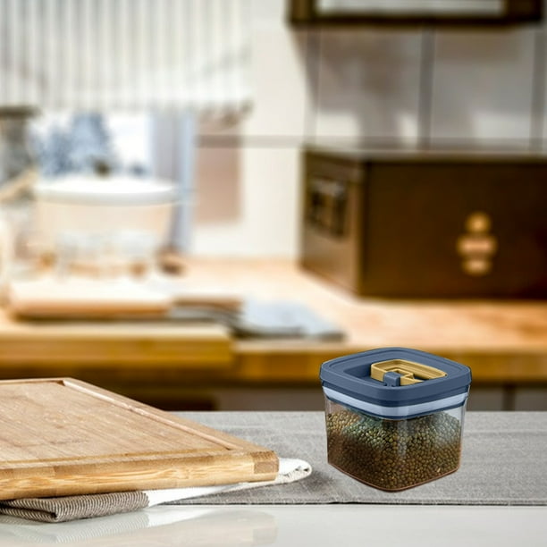 Recipientes de plástico transparente para almacenar alimentos con cierre de hebilla | Juego de 3 tamaños para organizar la despensa | Botes herméticos de cocina para harina, azúcar, pasta, cereales