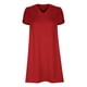 thumbnail image 3 of Puntoco Vestido De Manga Corta Con Cuello Redondo Y Manga De Pétalos Para Mujer, Vestido De Manga Corta Con Cuello Redondo, Rojo S,Regalos Para Mujer Joven, 3 of 5