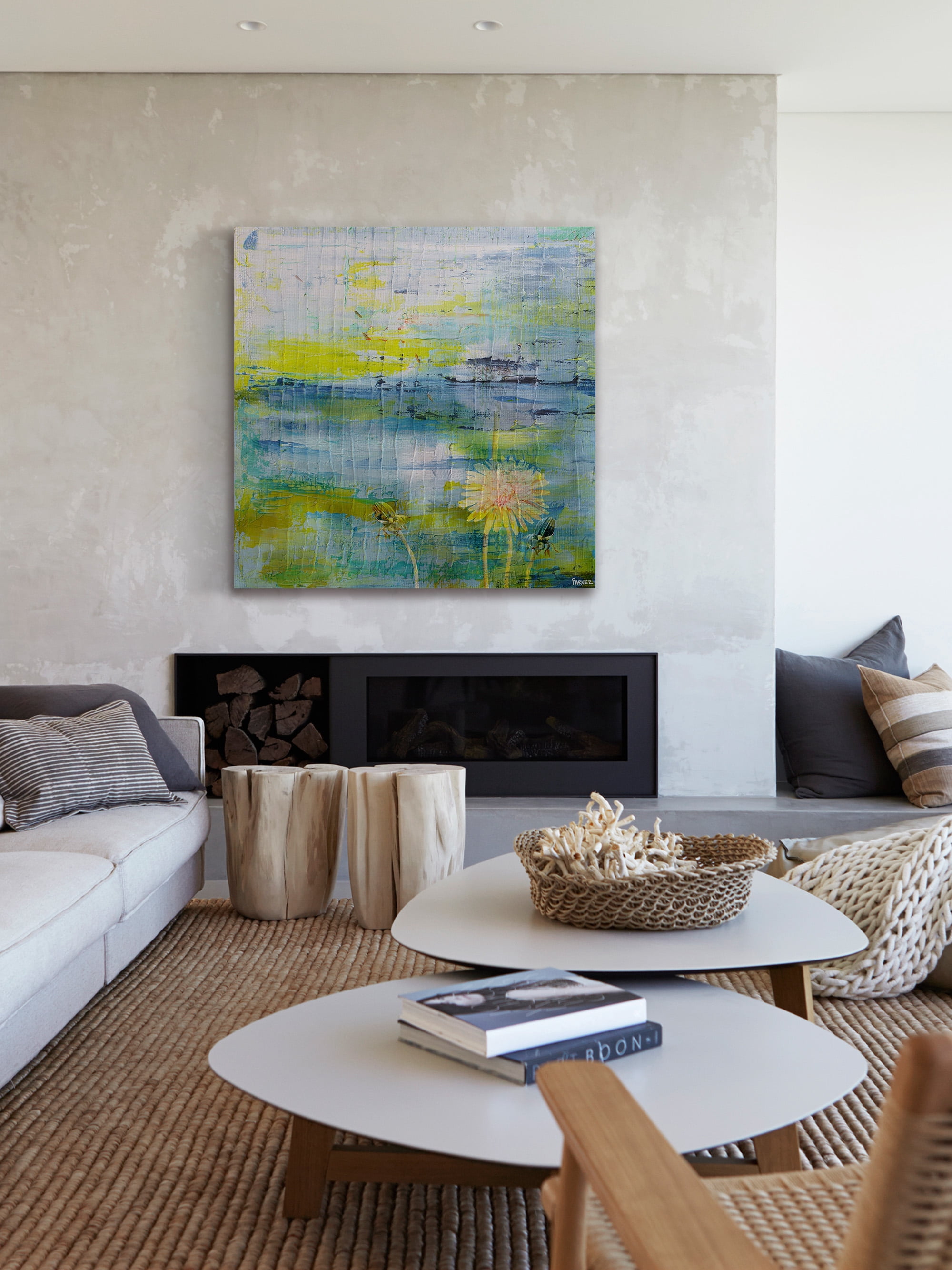 "Water Blooms" Painting Print on Wrapped Canvas