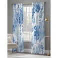 thumbnail image 4 of Blue Botanical Sheer Curtains for Living Room Bedroom Watercolor Leaf Pastoral Sheer Curtains 84 Inch Long 2 Panels Set Light Filtering Curtain Window Treatments Drapes for Dining Room, 4 of 6