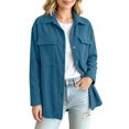 thumbnail image 4 of Enjoytime Jackets for Women Lapel Long Sleeve Button Down Shacket Fall Trendy Casual Coat Plus Size Clothes, 4 of 7