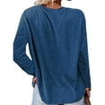 thumbnail image 2 of ZEHJUHAN Spring Fall Paw Print Graphic Long Sleeve Shirt - Cute Heart Design Crewneck Top for Women Dark Blue，2XL, 2 of 4