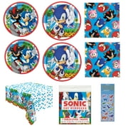 Unique Sonic Birthday Party Supplies Bundle, Multicolor, Serves 16 (64 Pieces)