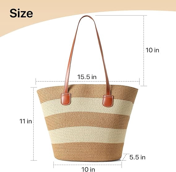 Nollia Straw Bags For Women | Travel Straw Totes Bag, Summer Woven Handmade, Shoulder Bag Handbag