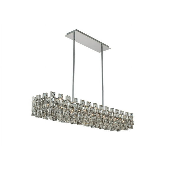 Allegri 036661-Fr001 Piazze 8 Light 45" Wide Crystal Linear Chandelier - Chrome