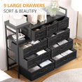 thumbnail image 5 of Jojoka TV Stand with Charging Station, Bedroom Dresser for Living Room TV Stand with 9 Drawers,（Black Willow）, 5 of 15
