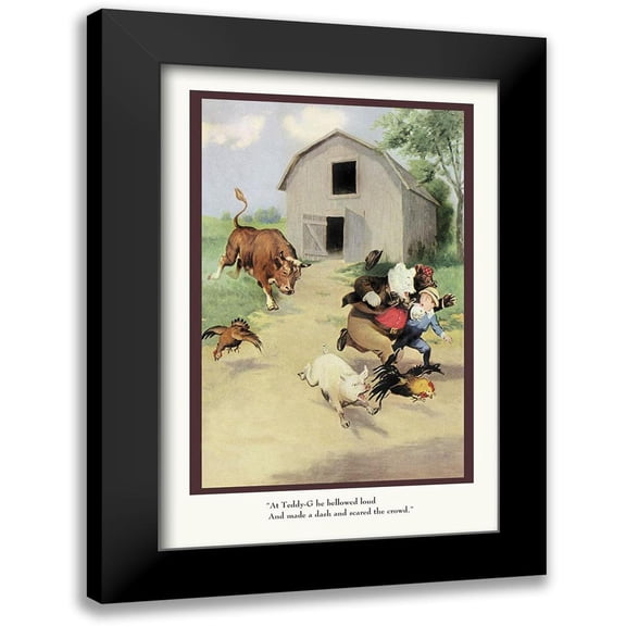 Culver, R.K. 11x14 Black Modern Framed Museum Art Print Titled - Teddy Roosevelts Bears: The Bull