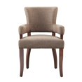 thumbnail image 4 of Fabric Upholstered Side Chairs,INCLAKE Solid Wood Kitchen Dining Room Chairs with Nailheads Solid Wood Legs-Brown, 4 of 7