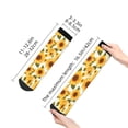 thumbnail image 4 of Rateoe Yellow Polka Dot Sunflower Pattern Quarter Crew Socks,Toe Seamed Ankle Socks,Cotton Cushioned Breathable Athletic Crew Sports Socks, 4 of 7