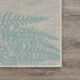 thumbnail image 5 of 5â€™ x 7â€™ Teal Fern Leaves Indoor Outdoor Area Rug, 5 of 9