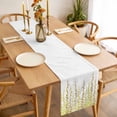 thumbnail image 3 of Table Runner 120 Inches Long for Kitchen Dining, Sage Green Polka Dots Dresser Scarf Farmhouse, Dining Table Decorations for Wedding/Parties, Yellow Watercolor Abstract Art 13 x 120 In, 3 of 8
