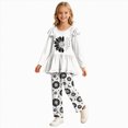 thumbnail image 3 of KPOPLK Toddler Girl Clothes 2-12Years Fall Outfits Girls 2Pcs Long Sleeve Ruffle Shirt and Loose Fit Pant Outwear,Size 11-12 Years, 3 of 6