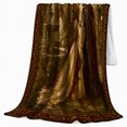 thumbnail image 2 of Medieval Couple in Moonlit Ruins, Romantic Vintage Castle Garden Scene for Fantasy Readers, Anniversary Gift, Soft Flannel Blanket for Bedroom, Storybook Home Decor, 2 of 9