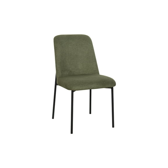 New Classic Furniture Erik Metal and Fabric Side Chair in Green (Set of 2)