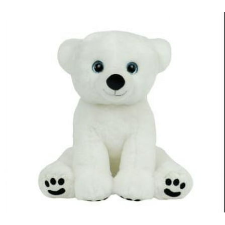 16 inch Polar Bear Plush Toy, Soft and Cuddly Stuffed Animal for Kids, Sustainable and Safe
