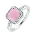 thumbnail image 2 of Sterling Silver With Natural Pink Opal and White Topaz Solitaire Ring, 2 of 3
