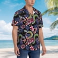 thumbnail image 3 of JUNZAN Snake And Flower Pattern Hawaiian Shirt for Men,Summer Beach Casual Short Sleeve Button Down Shirts-Small, 3 of 5