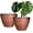 Brushed Copper, variant on 2 Pack Plastic Plant Pots with Drainage Holes, 8 inch Planter for Indoor Outdoor Plant, Garden Flower Pots for Aloe, Herbs, Cactus (Brushed Copper, 2pcs)