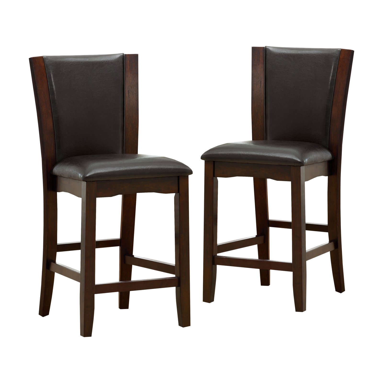 Furniture of America Lavelle Leatherette Counter Height Chairs Dark