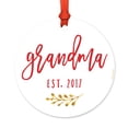 thumbnail image 1 of Family Metal Christmas Ornament, Grandma Est. 2017, Includes Ribbon and Gift Bag, 1 of 2