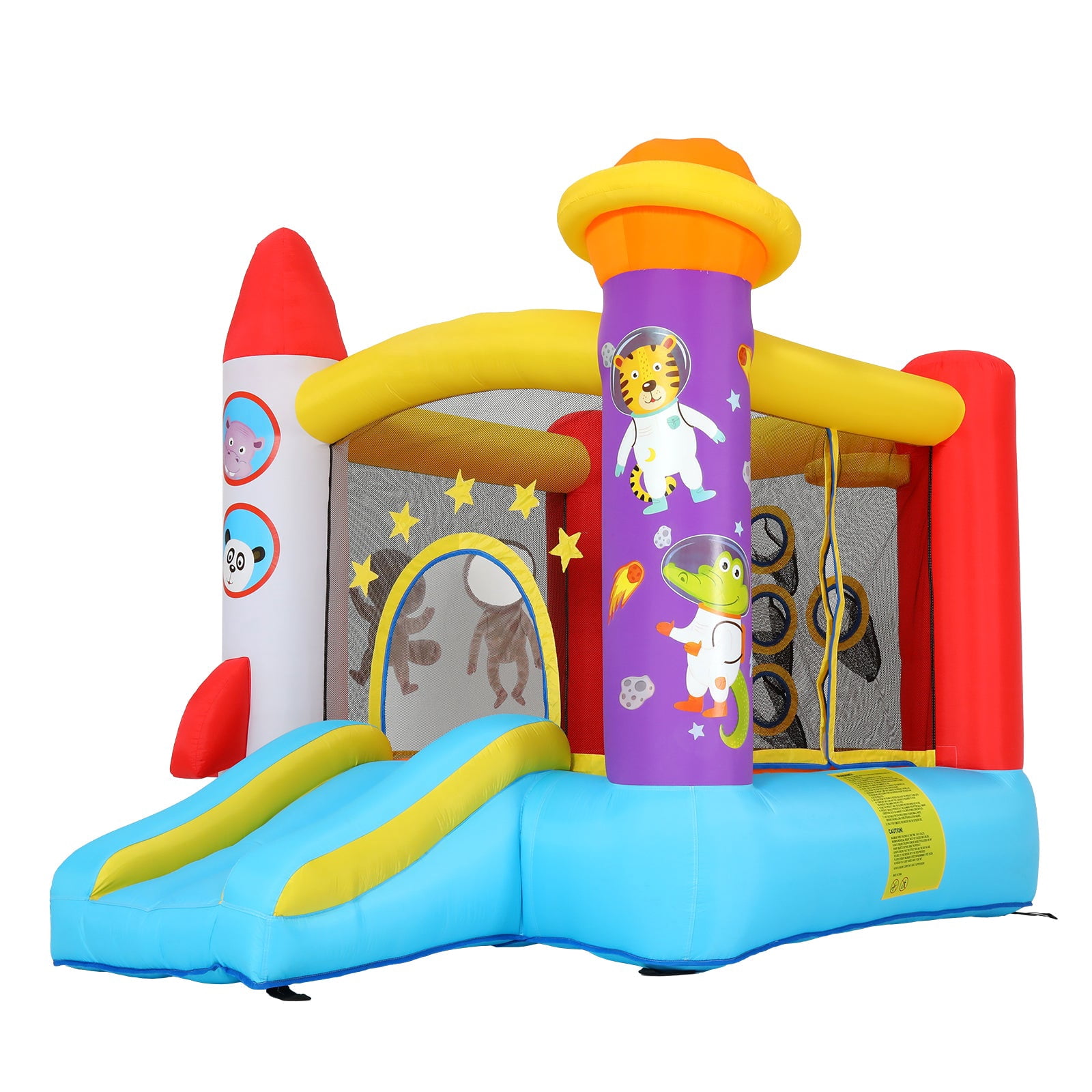 Funcid Inflatable Bounce, Rocket & Castle Bounce House with Slide, for Kids with 370W Blower, Bouncy House Jump House Outdoor 106"x71"x83"