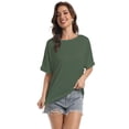 thumbnail image 3 of Women Oversized T-Shirt Loose Fit Workout Tops Short Sleeve Gym Basic Tee Shirt, 3 of 7