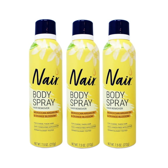 Nair Hair Remover Sprays Away Nourish Argan Oil 7.5 Ounce 221ml 3 Pack{{name}