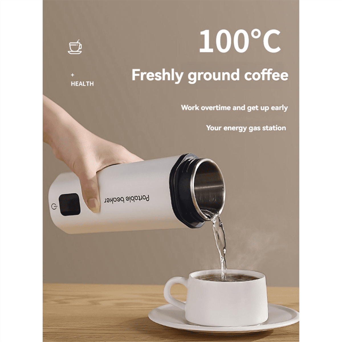 Portable Beaker Tea Kettle 6 Preset Electric Portable Water Heater for Boiling Self Heating Cup B US Plug,1 x Portable beaker 1 x Power cord,Green