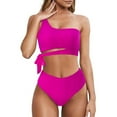 thumbnail image 1 of Bikinis for Women High Waisted Two Piece Swimsuits One Shoulder Bathing Suit Ladies Swimsuits Bikini Set, 1 of 6