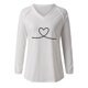 thumbnail image 4 of Blusa con cuello en V de manga larga con estampado de día de San Valentín suelto informal a la moda para mujer Fridja  FKASFK4110, 4 of 4