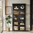 thumbnail image 4 of Finmind 71-inch Tall Bookshelf, 6-Tier Industrial Bookshelves and Bookcases, Freestanding Display Shelves for Living Room, Bedroom, All Black, 4 of 7