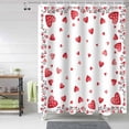 thumbnail image 5 of Valentine''s Day Shower Curtain Red Love Heart Shower Curtains Set with Hooks, Romantic Pink White Waterproof Fabric Bathroom Curtains Valentines Decor Home Accessories,72 X 72 Inch Long, 5 of 5