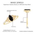 thumbnail image 6 of Rosec Jewels Black Onyx Marquise Promise Ring with Celtic Knot - 0.7 Carat - AAA Grade - Black Onyx Diamond Ring for Women, 18K Yellow Gold, US 8.50, 6 of 7