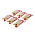 thumbnail image 4 of 6pcs Pinzas Noel Pequeñas para fotografía, Clips de Decorativas para Regalos, Tarjetas, Despedidas de Soltera amarillo Macarena Clips de madera impresos, 4 of 7