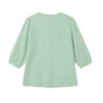 thumbnail image 4 of ClodeEU Women's Square Neck 3/4 Sleeve Blouse,Casual Lace Trim Top with Pleated for Summer Green,Women's Plus M, 4 of 5