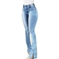 thumbnail image 2 of IDALL Jeans for Women High Waisted Jeans Skinny Ripped Bell Bottom Jeans For Women Classic High Waisted Flared Jean Pants Straight Leg Jeans Baggy Jeans Light Blue S, 2 of 5