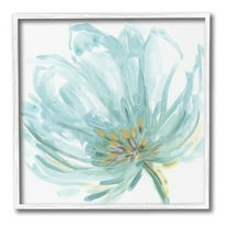 Stupell Industries Soft Blue Abstract Bloom Botanical & Floral Painting White Framed Art Print Wall Art, 17 x 17