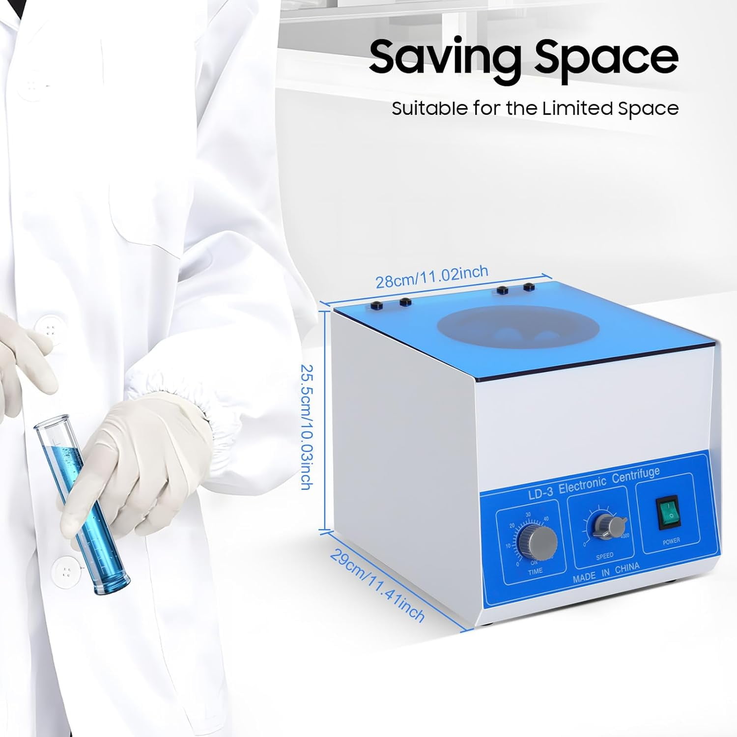 Lab Benchtop Centrifuge Machine 6x50ml LD-3 Electric Benchtop Centrifuges 2770xg 4000r/min Low Speed Centrifugal Machine for Lab Medical Practice