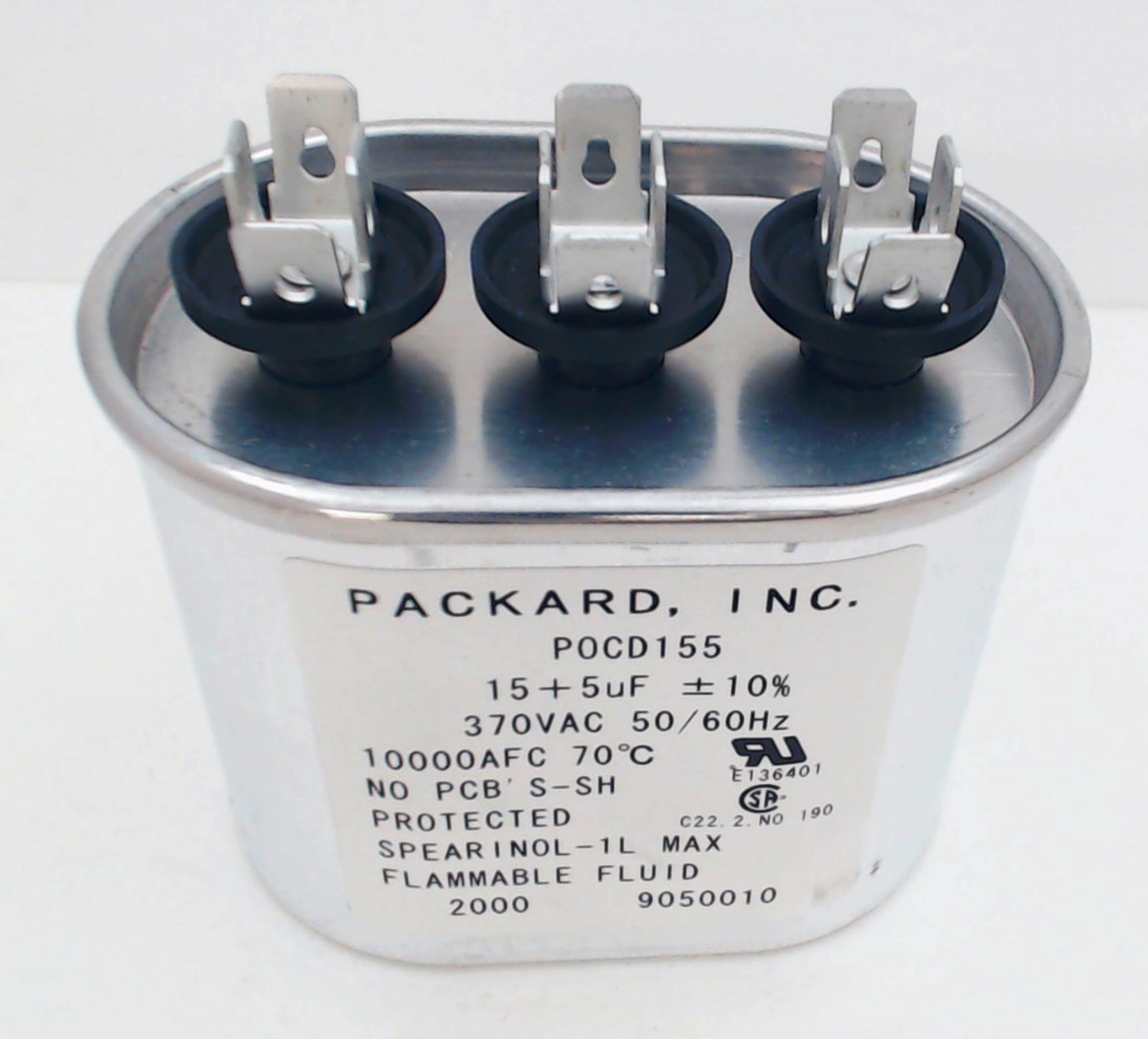 Packard POC5 Run Capacitor 5 MFD 370 Volt Oval for sale online 