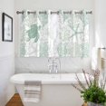 thumbnail image 3 of Green Coastal Kitchen Curtains Short 45 Inch Length, Sea Turtle Nautical Coral Summer Beach Grommet Top Bedroom Living Room Curtains, Light Filtering Cafe Curtain Drapes 2 Panels Set 84''x45'', 3 of 7