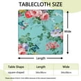 thumbnail image 2 of Floral Elastic Fit Tablecloth for Indoor or Outdoor Tables, Water-Resistant Polyester Fabric, 34x34 Inch, 2 of 6